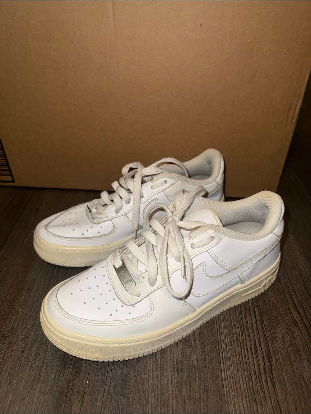 Nike Air Force 1 white with cream retro bottoms